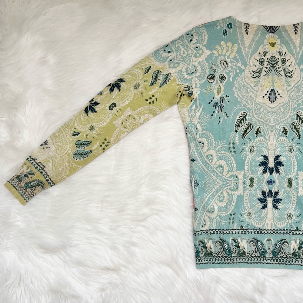 Etro Milano Multicolor Paisley Floral Print Cardigan - Picture 6 of 8